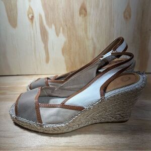 Vidoretta Tan and Brown Wedge Espadrilles Women’s Size 8